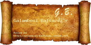 Galambosi Baltazár névjegykártya